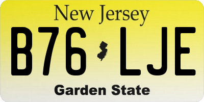NJ license plate B76LJE