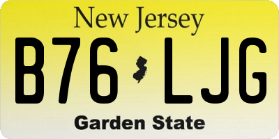 NJ license plate B76LJG