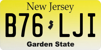 NJ license plate B76LJI