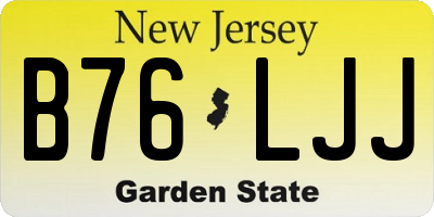 NJ license plate B76LJJ