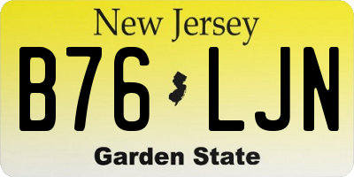 NJ license plate B76LJN