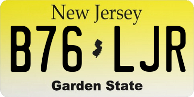 NJ license plate B76LJR