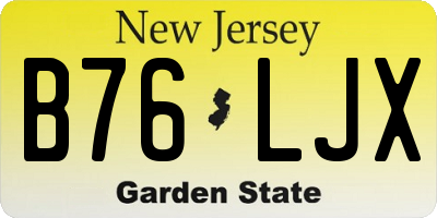 NJ license plate B76LJX