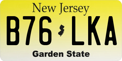 NJ license plate B76LKA