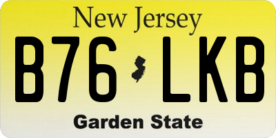 NJ license plate B76LKB