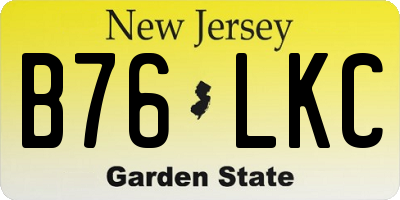 NJ license plate B76LKC