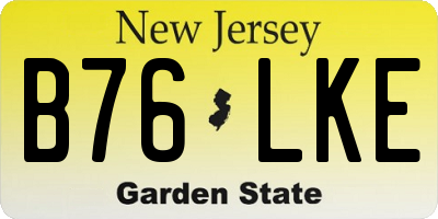 NJ license plate B76LKE