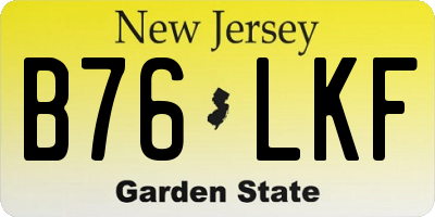 NJ license plate B76LKF