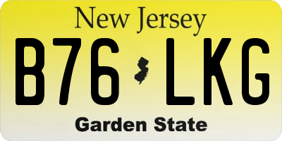 NJ license plate B76LKG