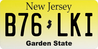 NJ license plate B76LKI