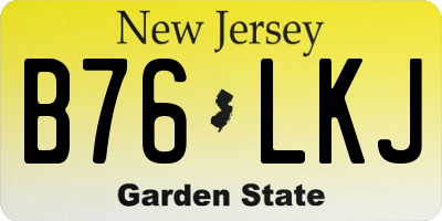 NJ license plate B76LKJ