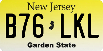 NJ license plate B76LKL