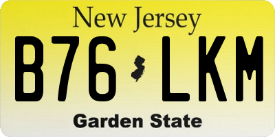NJ license plate B76LKM