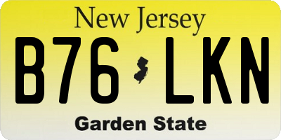 NJ license plate B76LKN