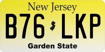 NJ license plate B76LKP