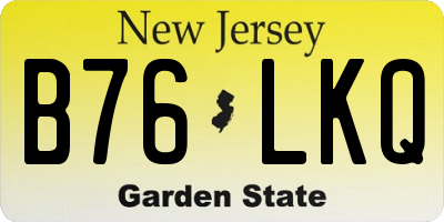 NJ license plate B76LKQ