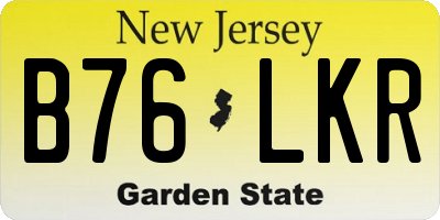NJ license plate B76LKR