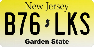 NJ license plate B76LKS