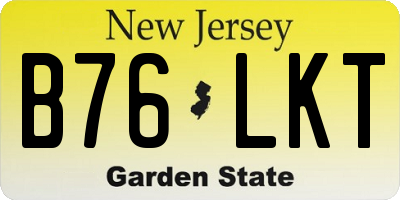 NJ license plate B76LKT