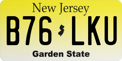 NJ license plate B76LKU