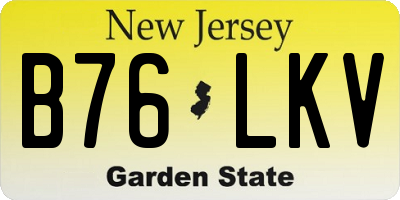 NJ license plate B76LKV