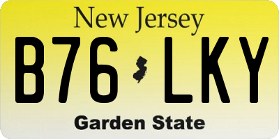 NJ license plate B76LKY