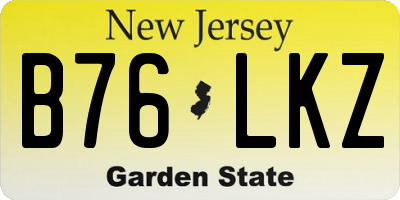 NJ license plate B76LKZ