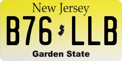 NJ license plate B76LLB