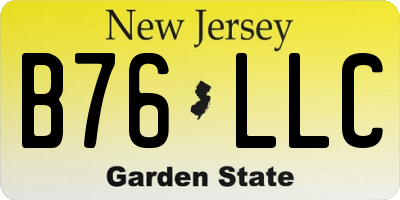 NJ license plate B76LLC