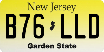 NJ license plate B76LLD