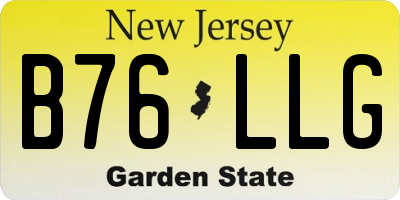 NJ license plate B76LLG