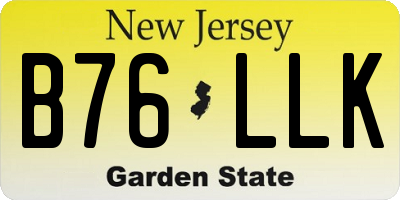 NJ license plate B76LLK