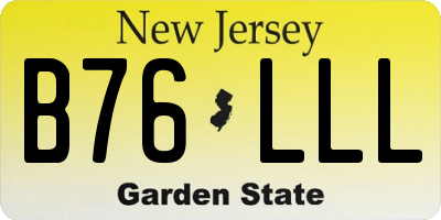 NJ license plate B76LLL