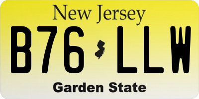 NJ license plate B76LLW