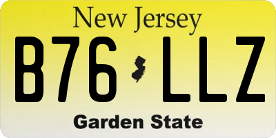 NJ license plate B76LLZ