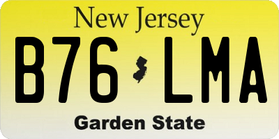 NJ license plate B76LMA