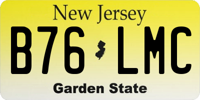 NJ license plate B76LMC