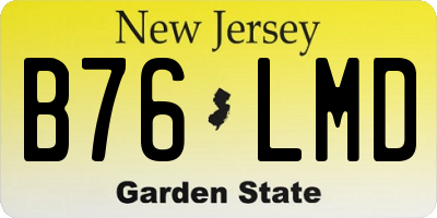 NJ license plate B76LMD