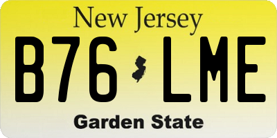 NJ license plate B76LME