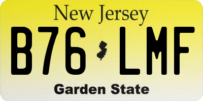 NJ license plate B76LMF