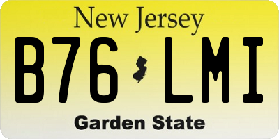 NJ license plate B76LMI