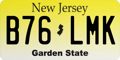NJ license plate B76LMK