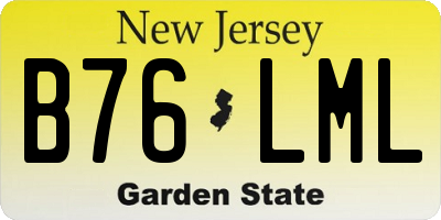 NJ license plate B76LML