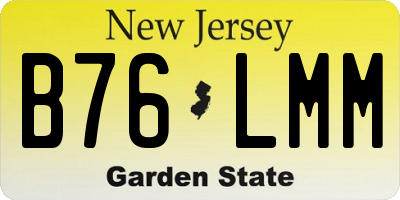 NJ license plate B76LMM