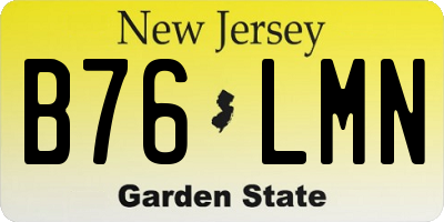NJ license plate B76LMN