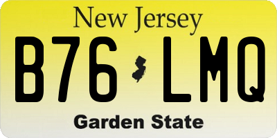 NJ license plate B76LMQ