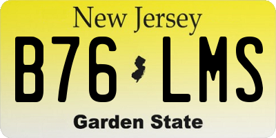 NJ license plate B76LMS