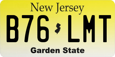 NJ license plate B76LMT