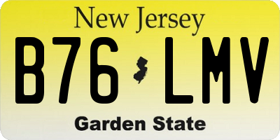 NJ license plate B76LMV