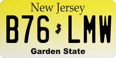 NJ license plate B76LMW